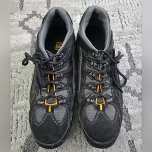 Men's Black and Gray Lace-Up Steel Toe Work Sneakers